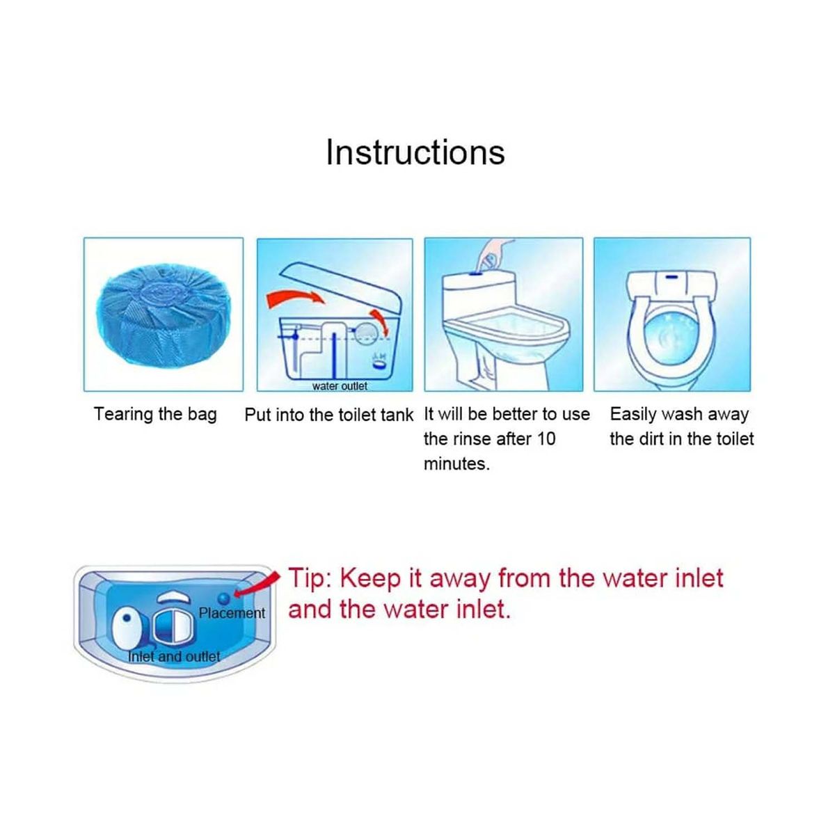 GENERICO - Limpiador de inodoro automático con burbujas azules