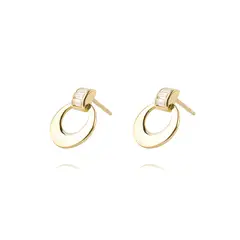JB JOYAS BARON - Aros de Oro 18kt Modelo Círculo Circón