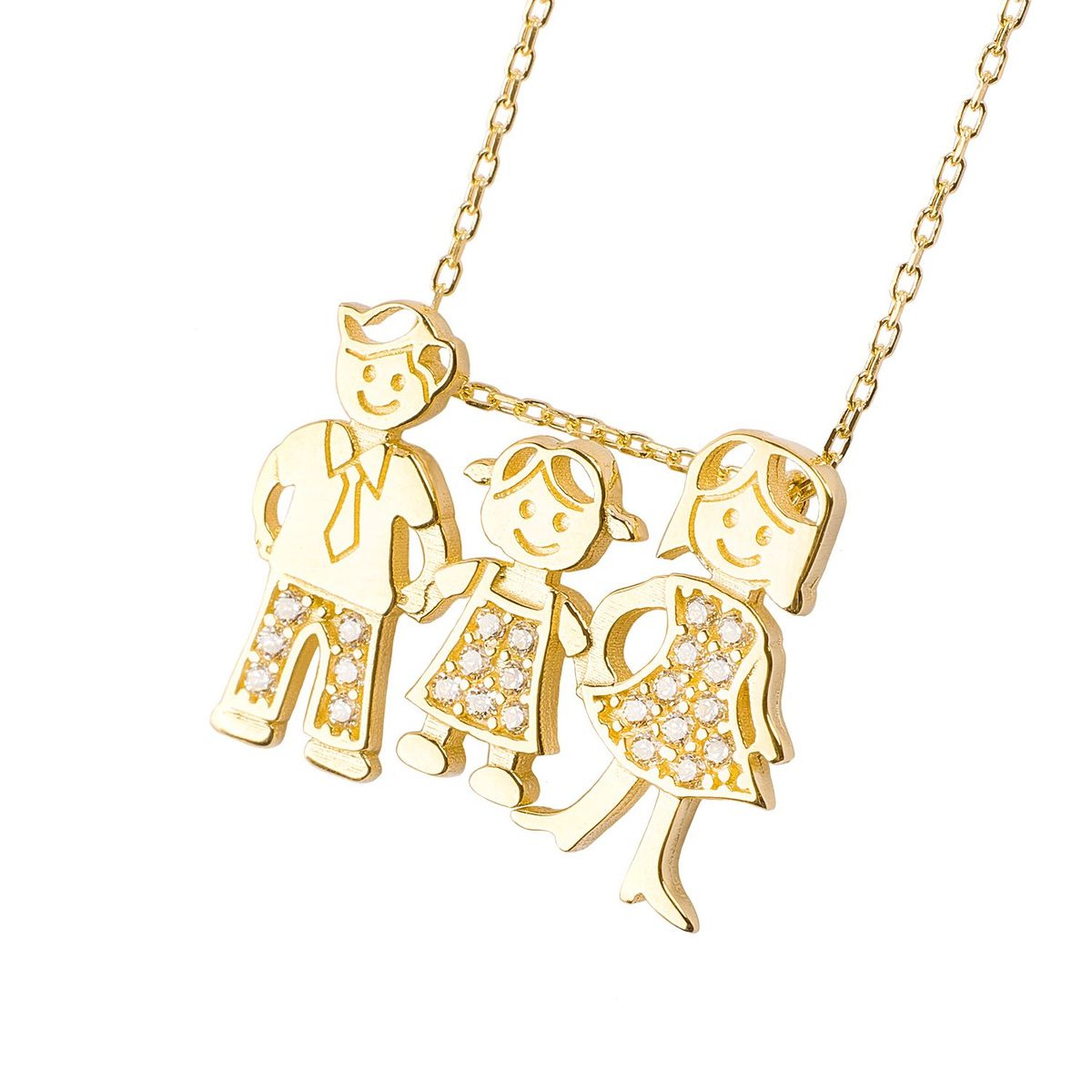 JB JOYAS BARON - Collar de Oro 18kt Modelo Familia