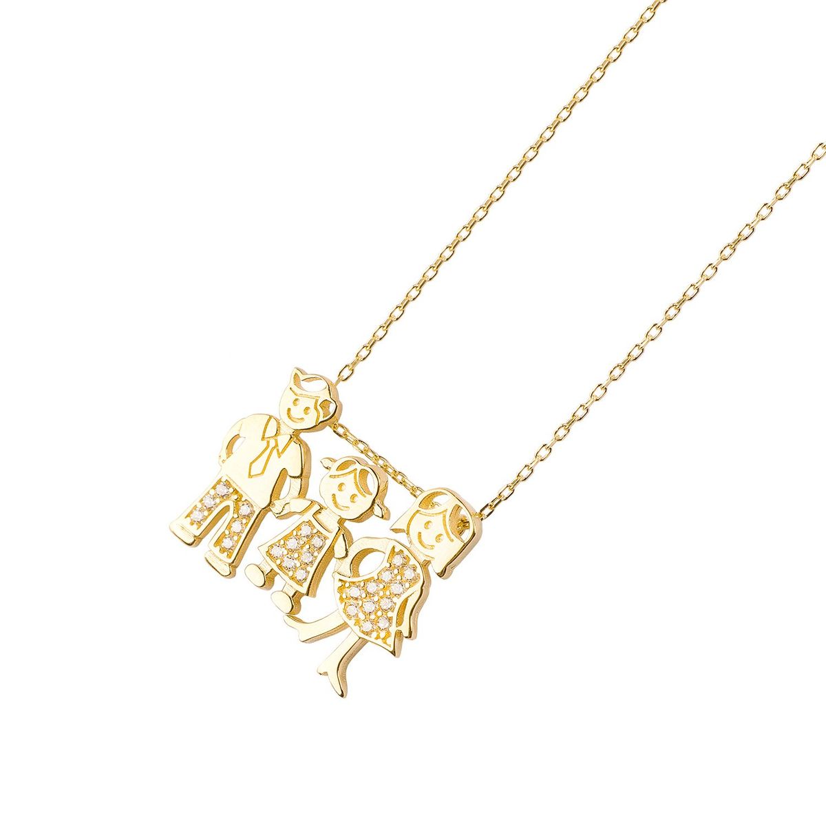 JB JOYAS BARON - Collar de Oro 18kt Modelo Familia