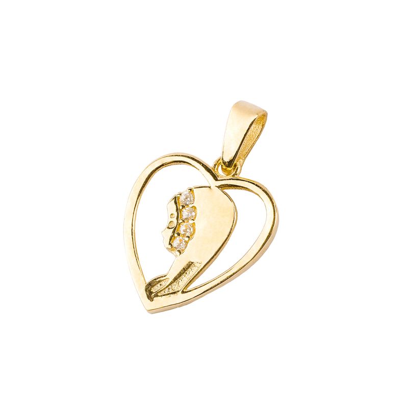 JB JOYAS BARON - Colgantes de Oro 18kt Modelo Virgen- Corazón