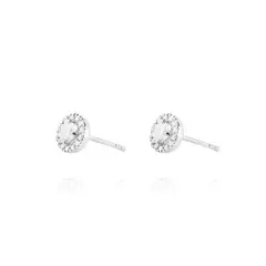 JB JOYAS BARON - Aros de Oro 18kt con Diamantes de 2x28 Pts Totales Con 10 Pts SI/H
