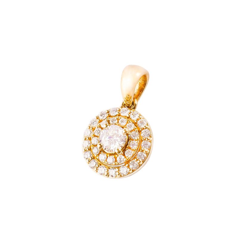 JB JOYAS BARON - Colgante Oro 18kt con Diamantes de 1x18 Pts Totales 21 Pts