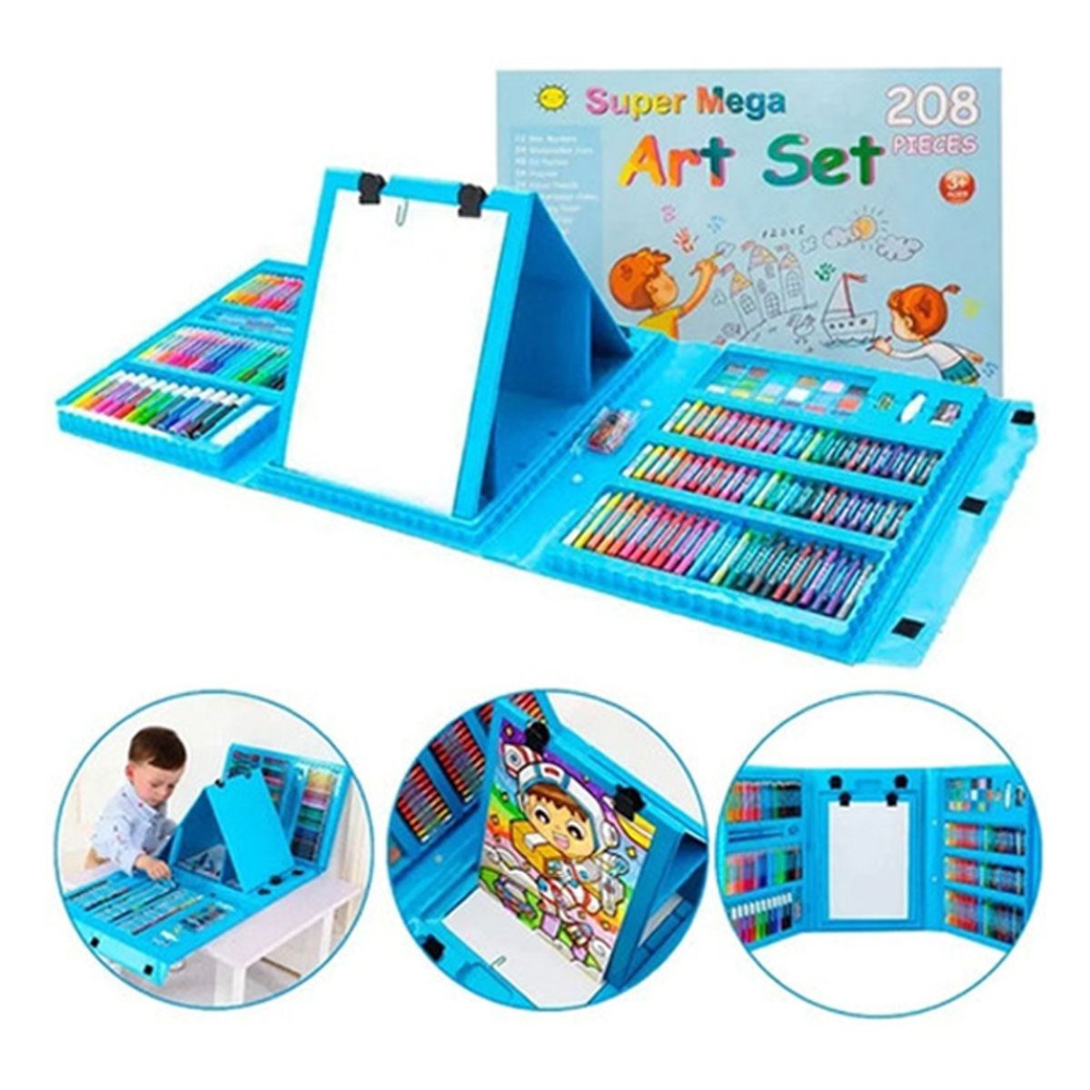 GENERICO - Set 208 Piezas De Arte Niños Kit Set De Dibujo Portatil