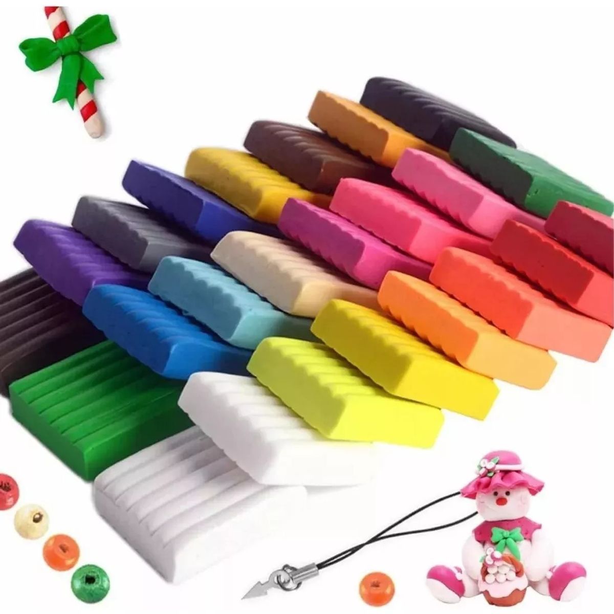 EDWINAYY - Kit De Inicio De Arcilla Polimérica No Tóxica De 24 Colores