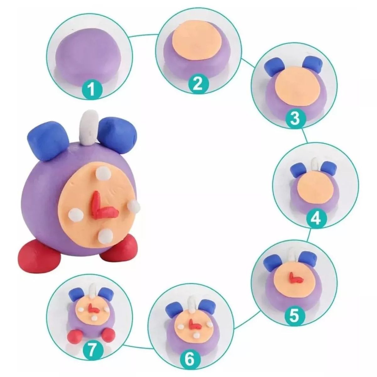 EDWINAYY - Kit De Inicio De Arcilla Polimérica No Tóxica De 24 Colores