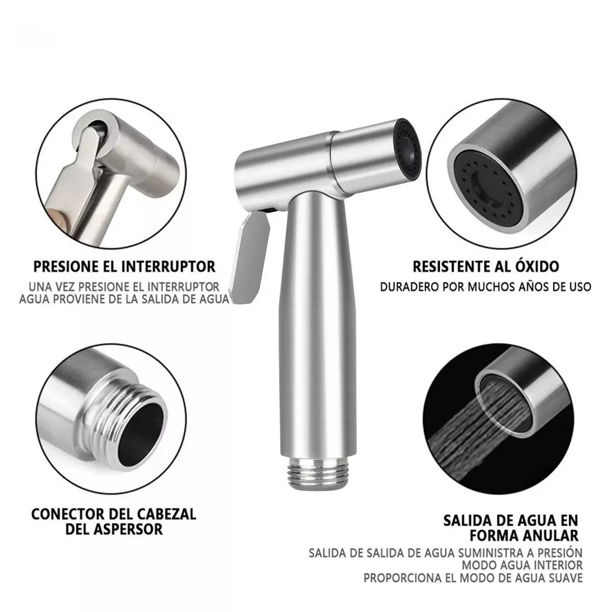 KUANGYE - Juego Completo Llave Bidet Ducha Arabe Para Wc