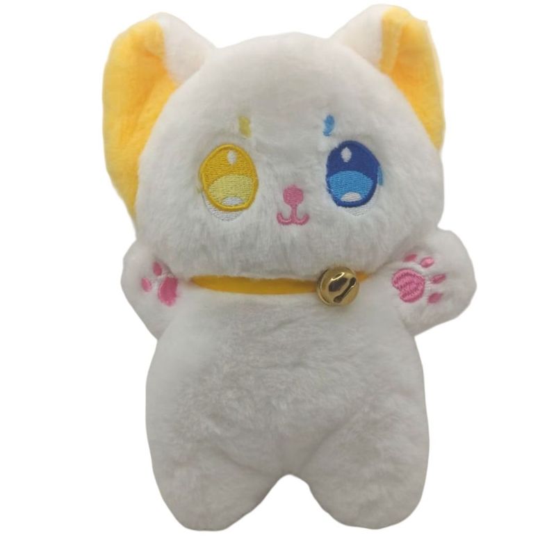 GENERICO - Peluche Gato color blanco con ojos bicolor