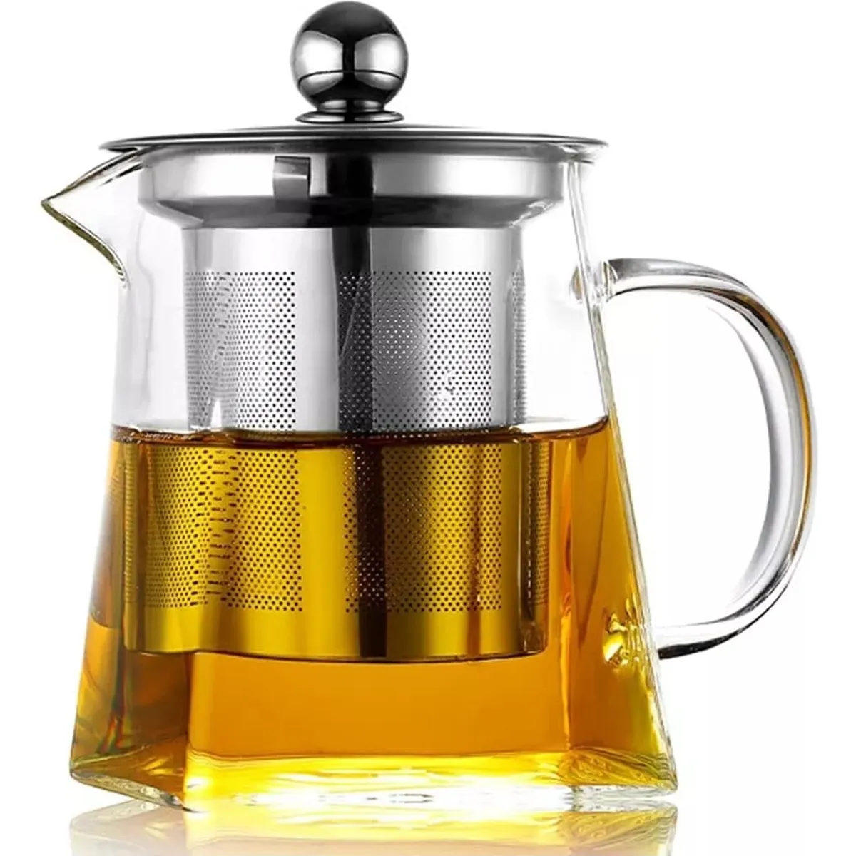 KUANGYE - Tetera De Vidrio Con Infusor De Acero Inoxidable 500ml