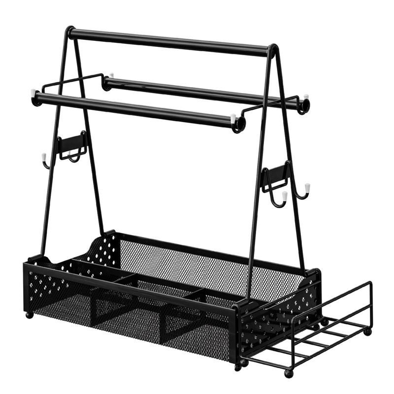 HALMAN - Negro Especiero Estante MetáLicos Picnic Estantería Alacena Cocina