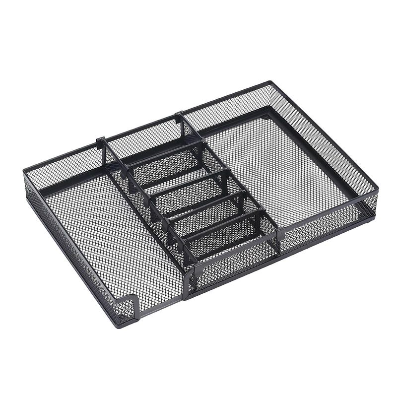 HALMAN - Caja de almacenaje negra de metal para hogar y oficina