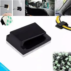 EDWINAYY - Clip Organizador De Cable 3m Adhesivo Antinudos 100 Piezas
