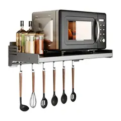 HALMAN - Estante Repisa Horno Microondas Rack Organizador Color Gris