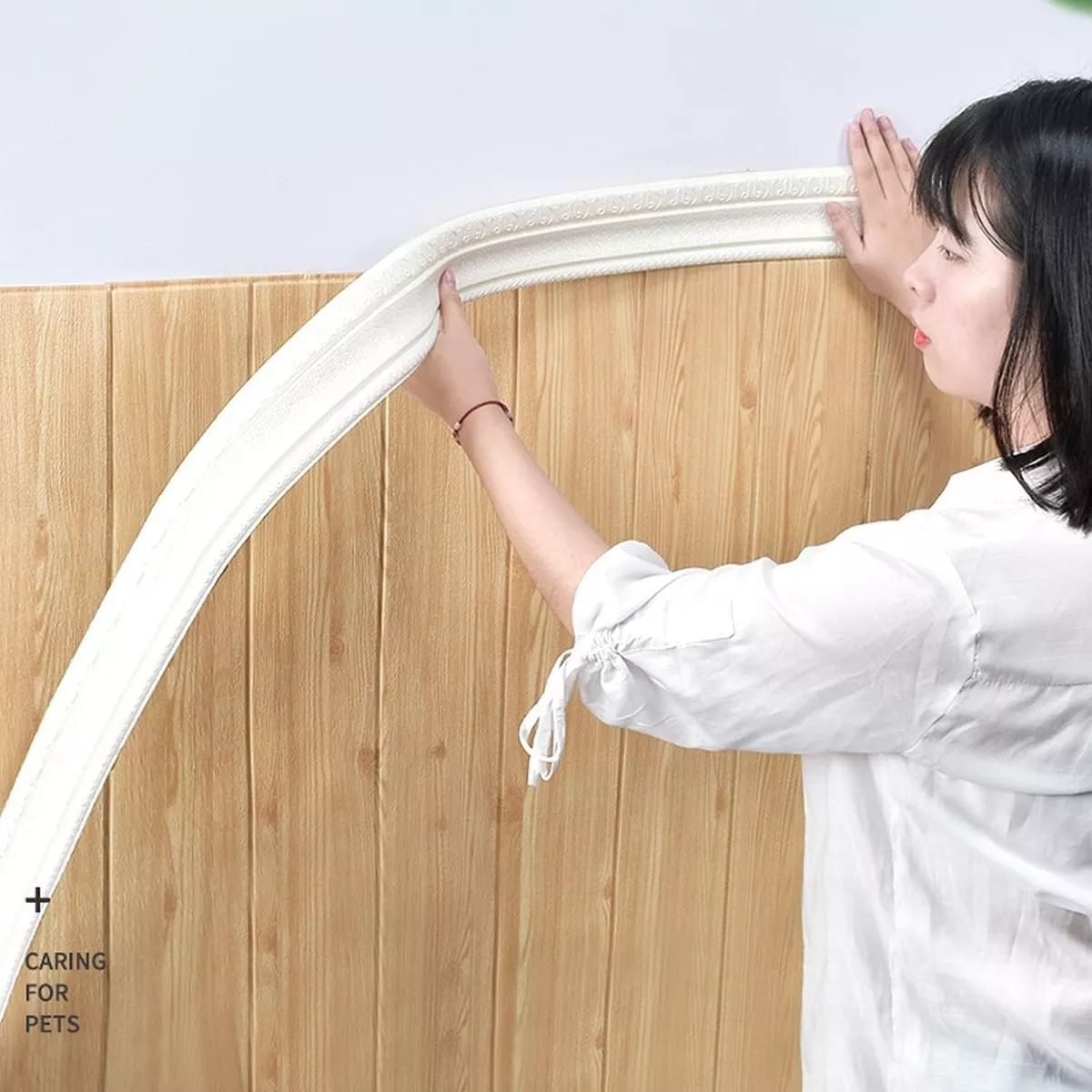 KUANGYE - 5 Rollos Guardapolvo Moldura, Cornisa O Zócalo Adhesivo