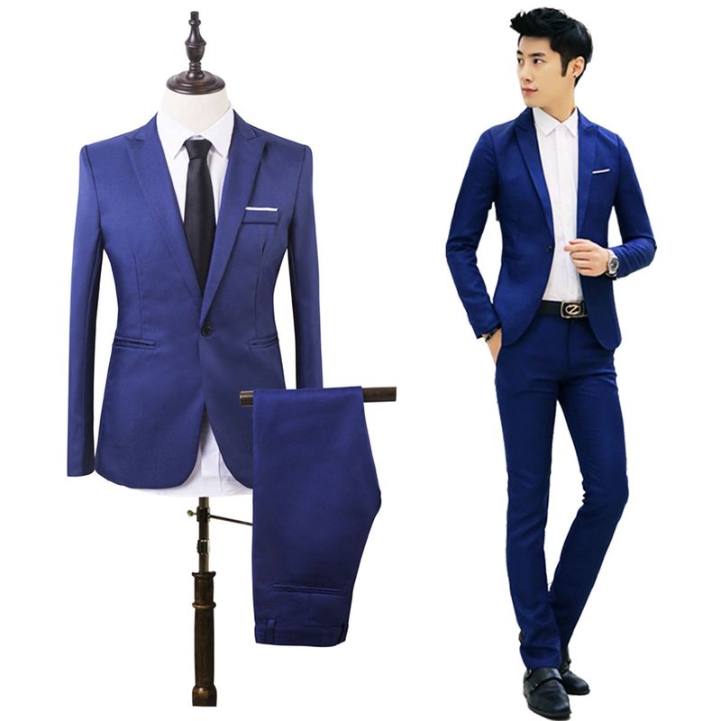 EDWINAYY - Traje entallado informal formal de dos piezas para hombre