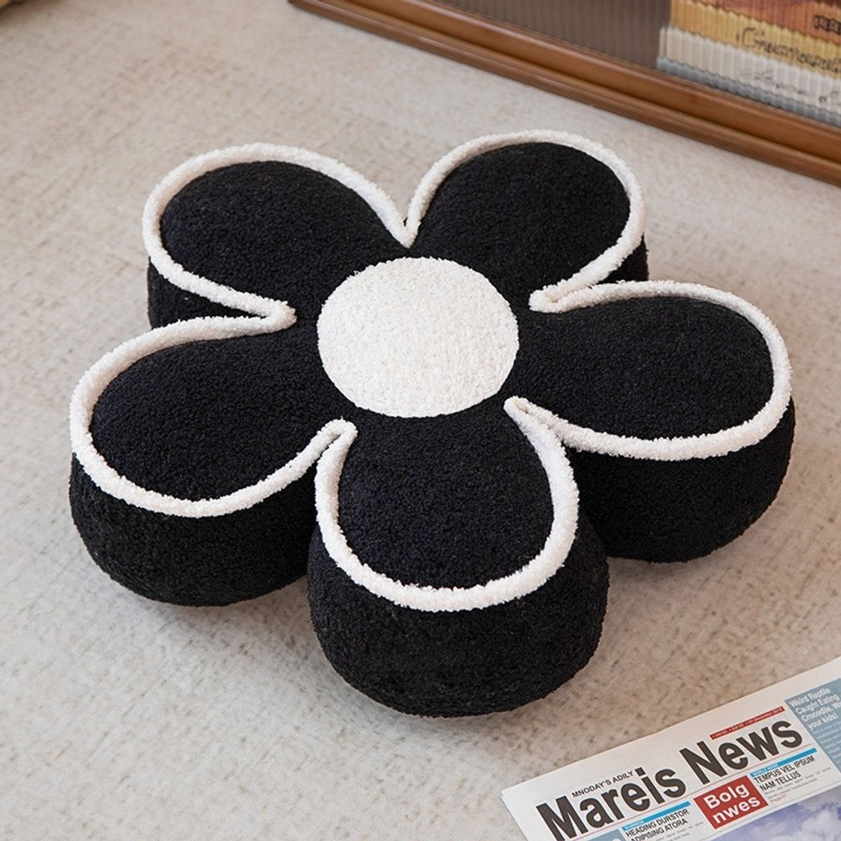 GENERICO - Cojín Flor Suave Y Comodo Para Silla Negro
