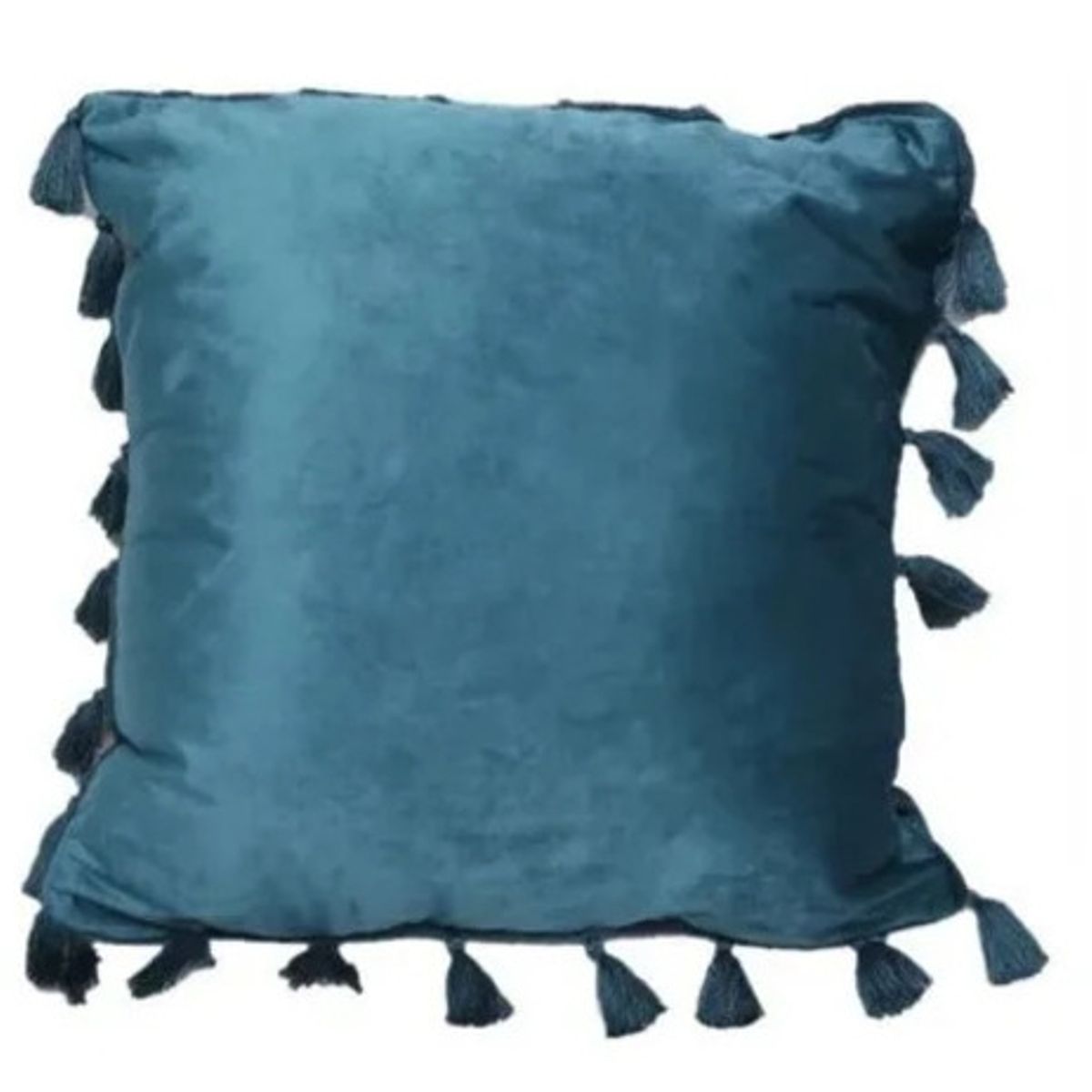 GENERICO - Funda Terciopelo Con Borla Turquesa Decorativa 42x42