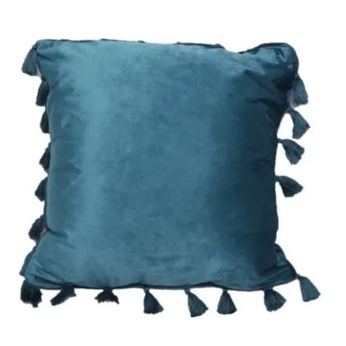 GENERICO - Funda Terciopelo Con Borla Turquesa Decorativa 42x42