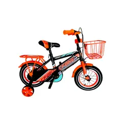 GENERICO - Bicicleta Aro 12 Negro - Naranjo CfBike