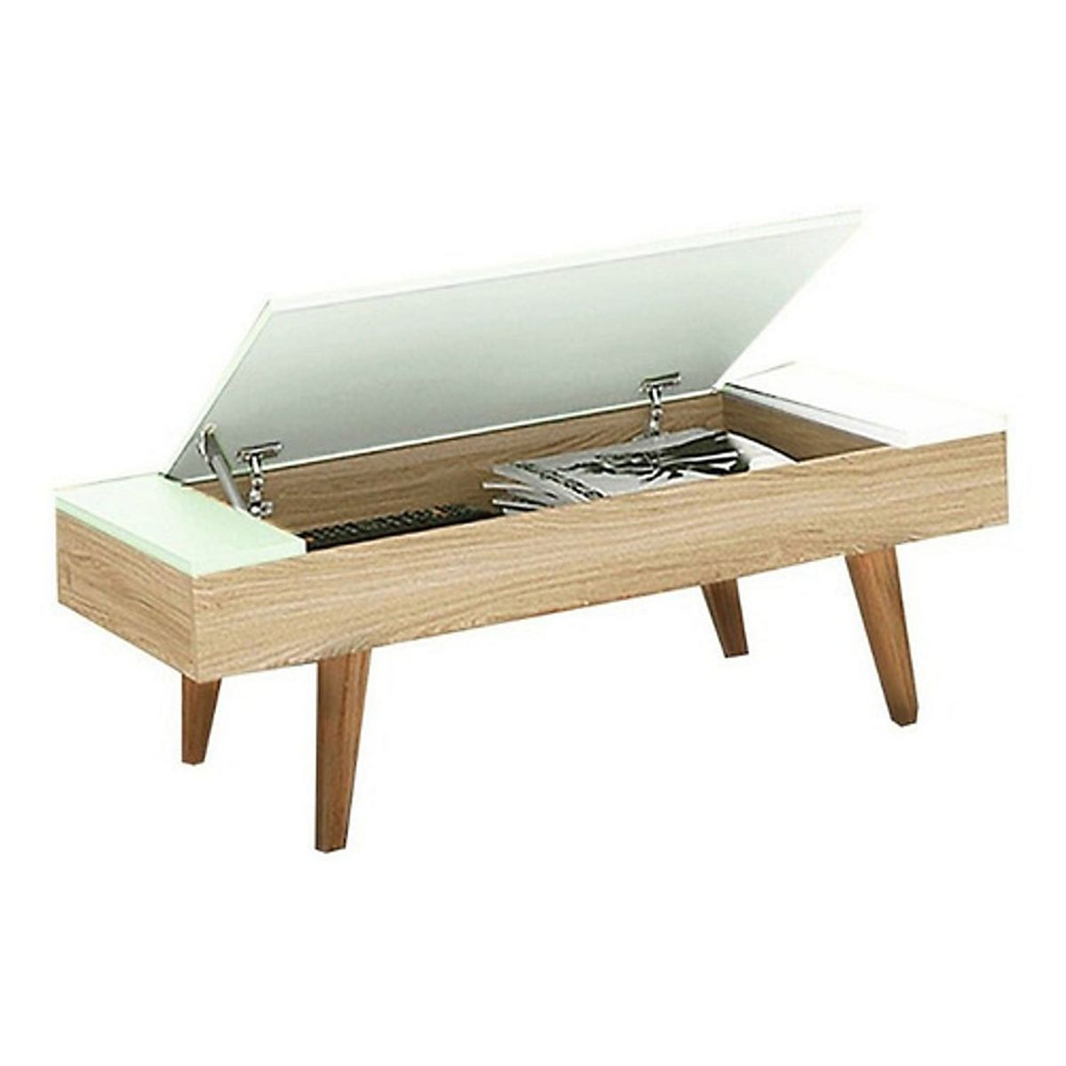 BE DESIGN - Mesa De Centro Con Almacenamiento 1002 Leaves Blanco