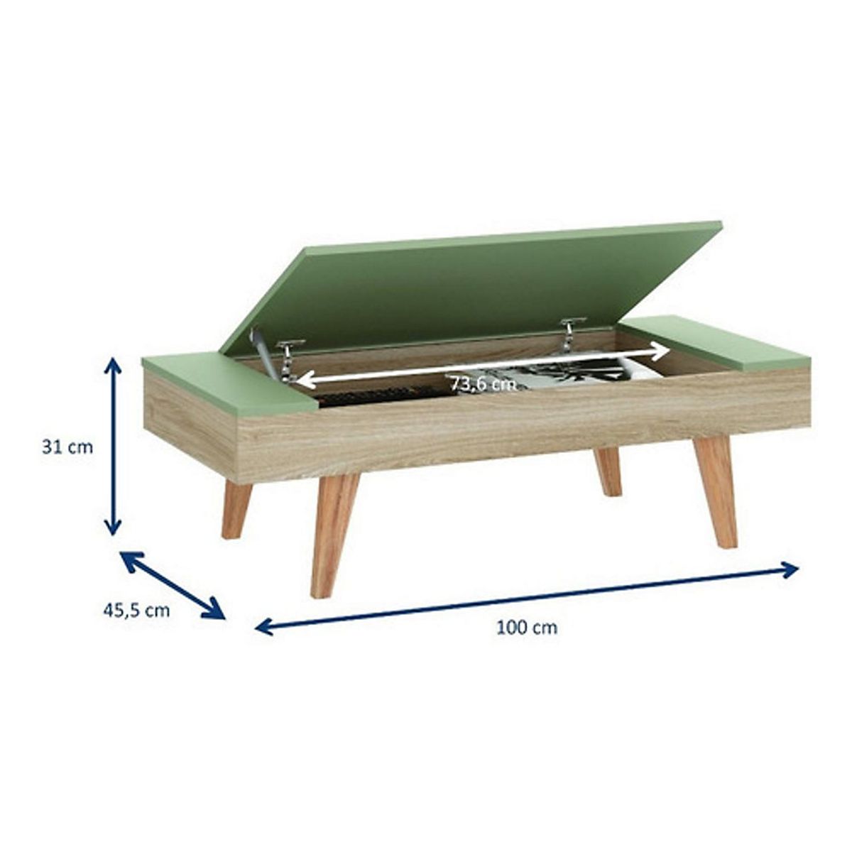 BE DESIGN - Mesa De Centro Con Almacenamiento 1002 Leaves Verde