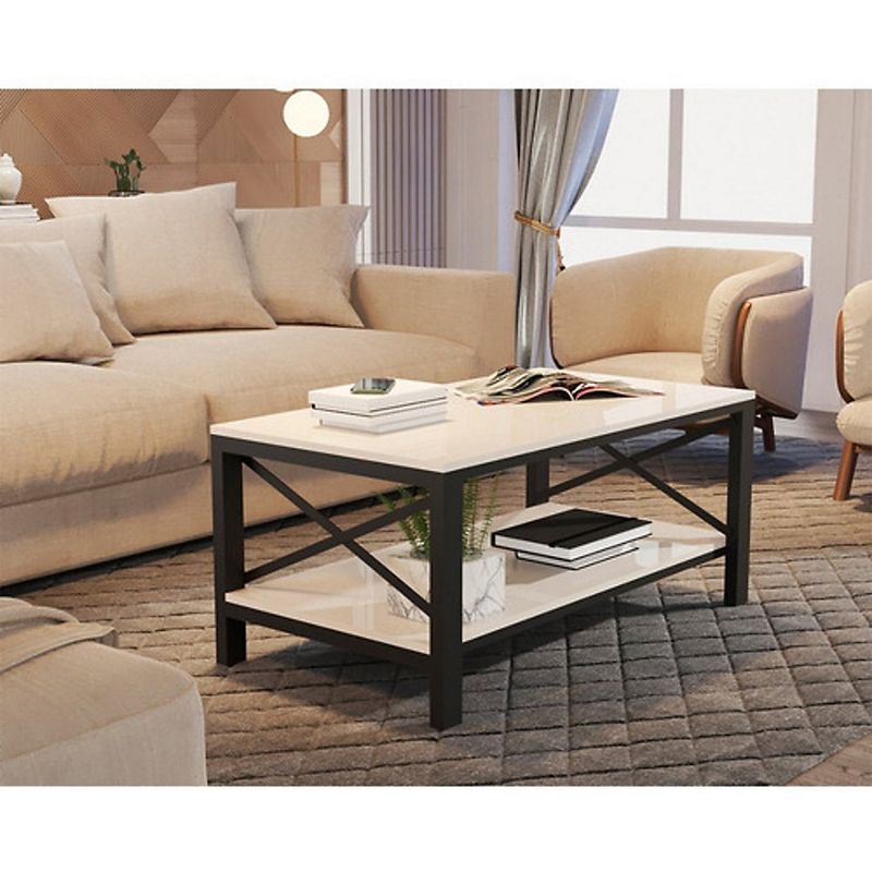 BE DESIGN - MESA DE CENTRO INDUSTRIAL PERLA - BE DESIGN - JB8088-PE