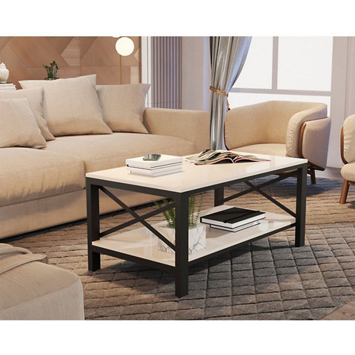 BE DESIGN - Mesa De Centro Industrial Perla