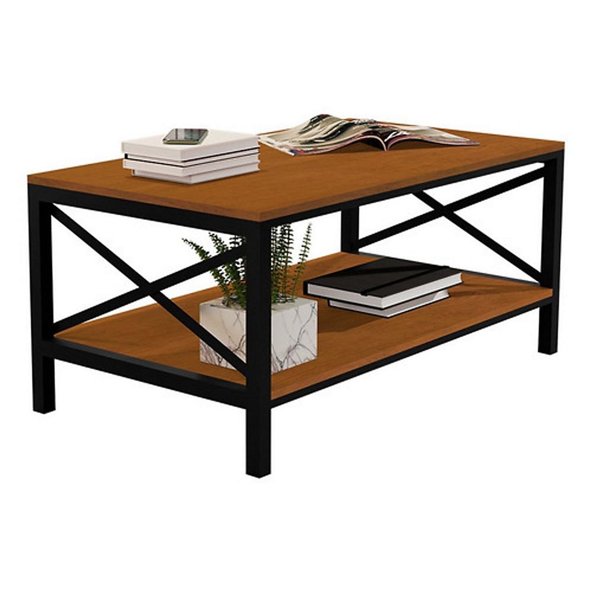 BE DESIGN - MESA DE CENTRO INDUSTRIAL CARAMELO - BE DESIGN - JB8088-CA