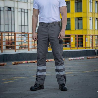 Imagen 2 del producto Pantalón Cargo Reflectante Bicolor Hombre Gabardina Trabajo