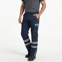 Pantalón Cargo Reflectante Bicolor Hombre Gabardina Trabajo