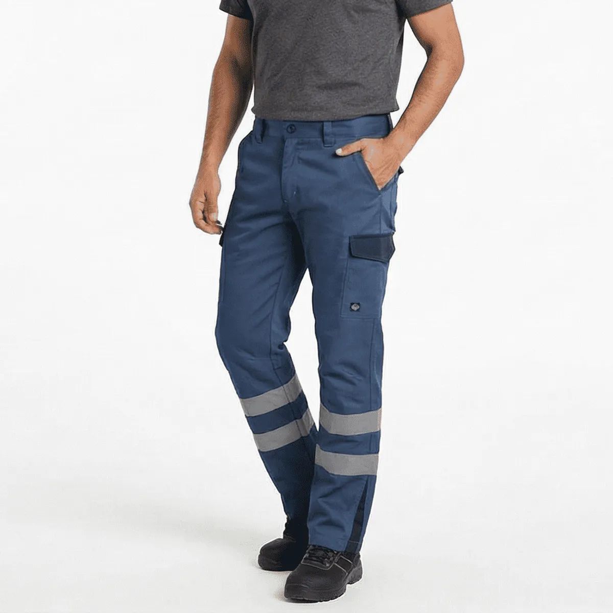 T-WORLD - Pantalón Cargo Reflectante Bicolor Hombre Gabardina Trabajo