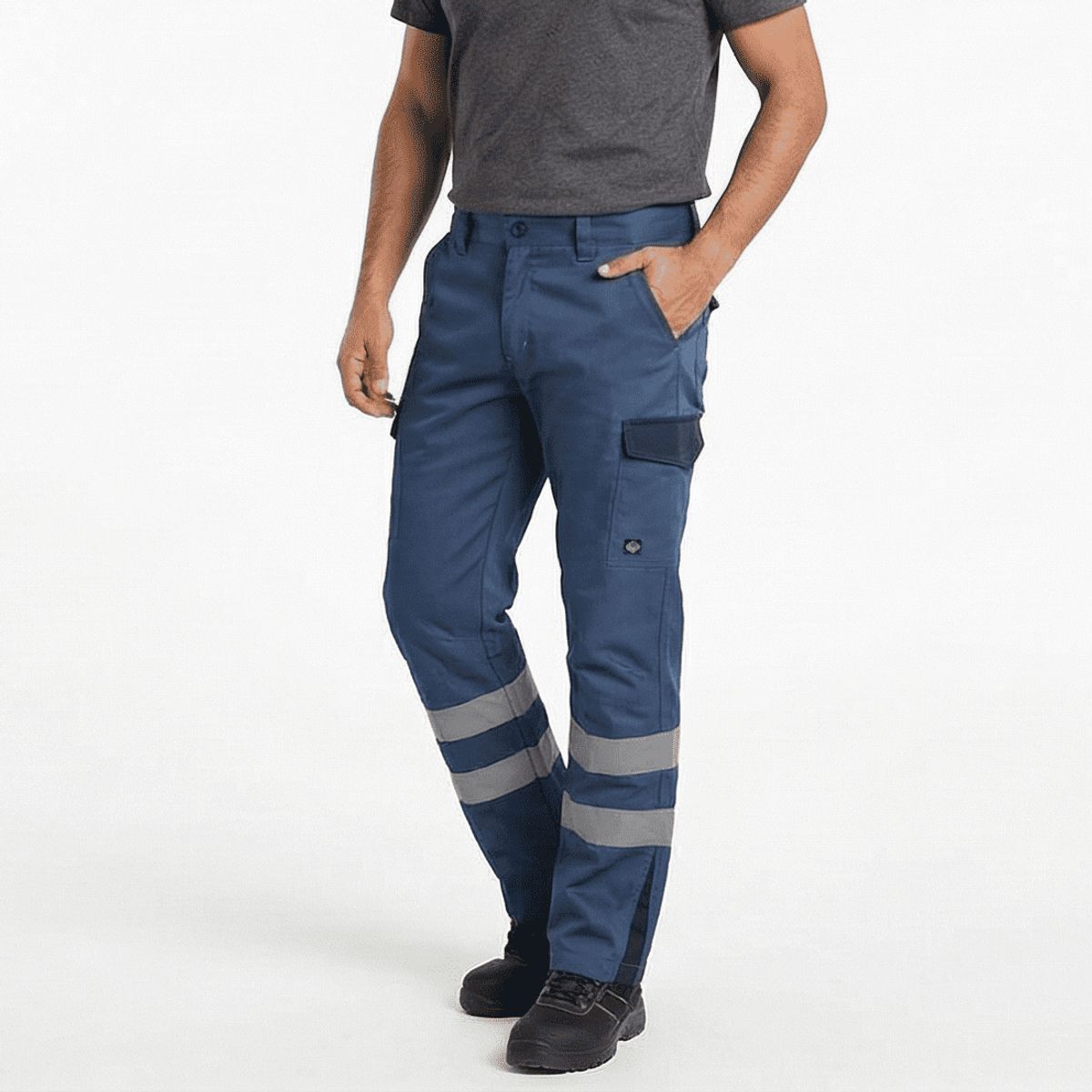 T-WORLD - Pantalón Cargo Reflectante Bicolor Hombre Gabardina Trabajo