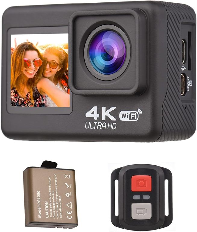 Camara de accion impermeable Camara tactil de pantalla dual