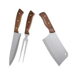 ARTHOME - Set Parrilla 3 Piezas Acero Inoxidable PAR02