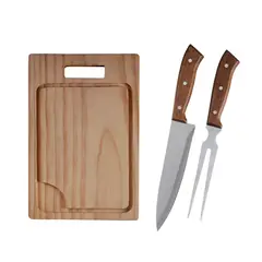 ARTHOME - Set Parrilla 3 Piezas Acero Inoxidable PAR05