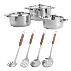 ARTHOME - Set Batería de Cocina 10 Piezas Acero Inoxidable COC11