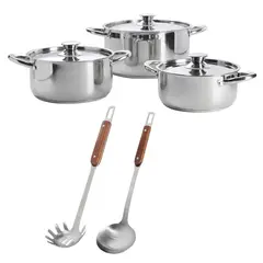 ARTHOME - Set Batería de Cocina 8 Piezas Acero Inoxidable COC12