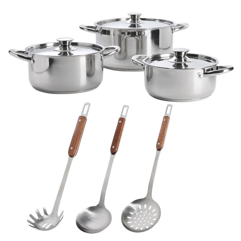 ARTHOME - Set Batería de Cocina Arthome 9 Piezas Acero Inoxidable COC13