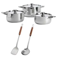 ARTHOME - Set Batería de Cocina 8 Piezas Acero Inoxidable COC14