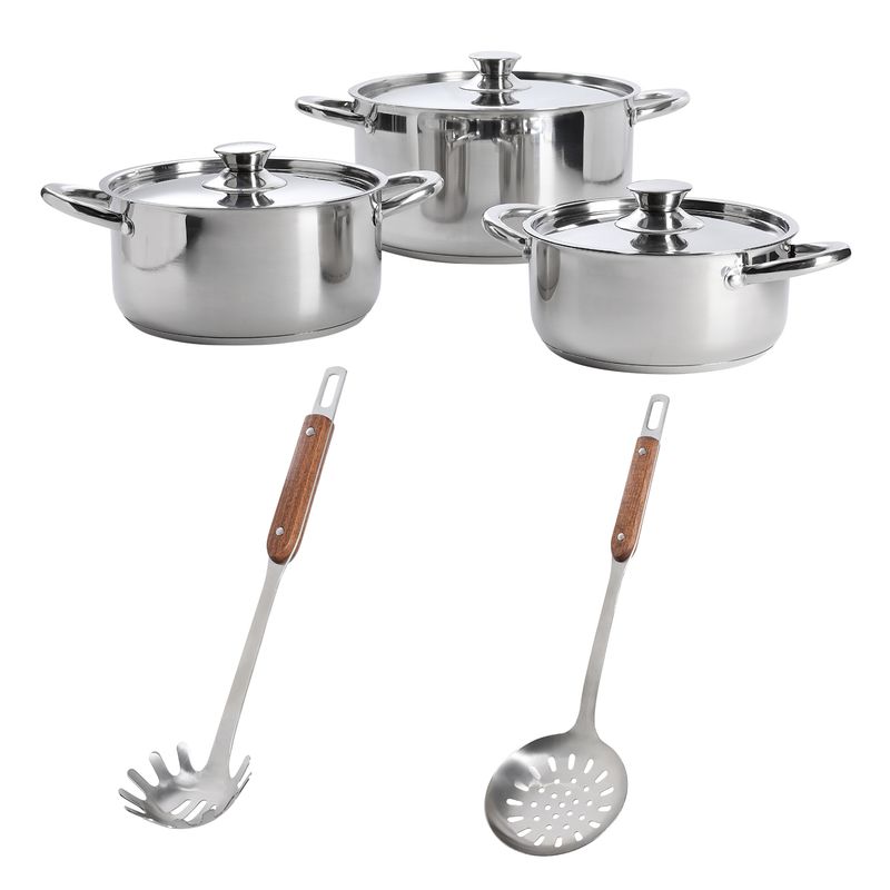 ARTHOME - Set Batería de Cocina Arthome 8 Piezas Acero Inoxidable COC16