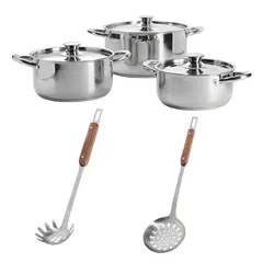 ARTHOME - Set Batería de Cocina 8 Piezas Acero Inoxidable COC16