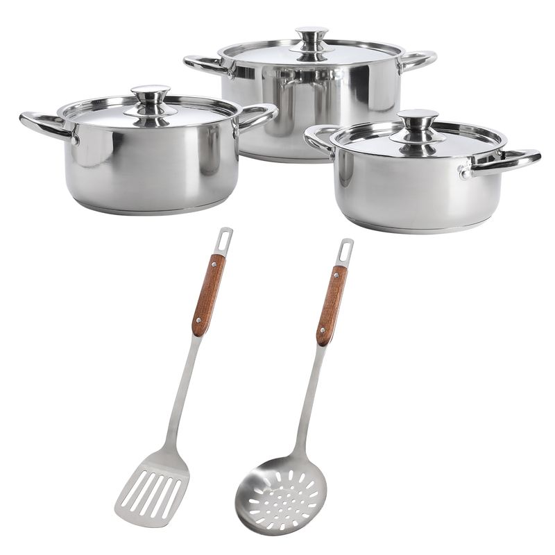 ARTHOME - Set Batería de Cocina Arthome 8 Piezas Acero Inoxidable COC15