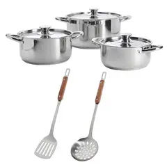 ARTHOME - Set Batería de Cocina 8 Piezas Acero Inoxidable COC15