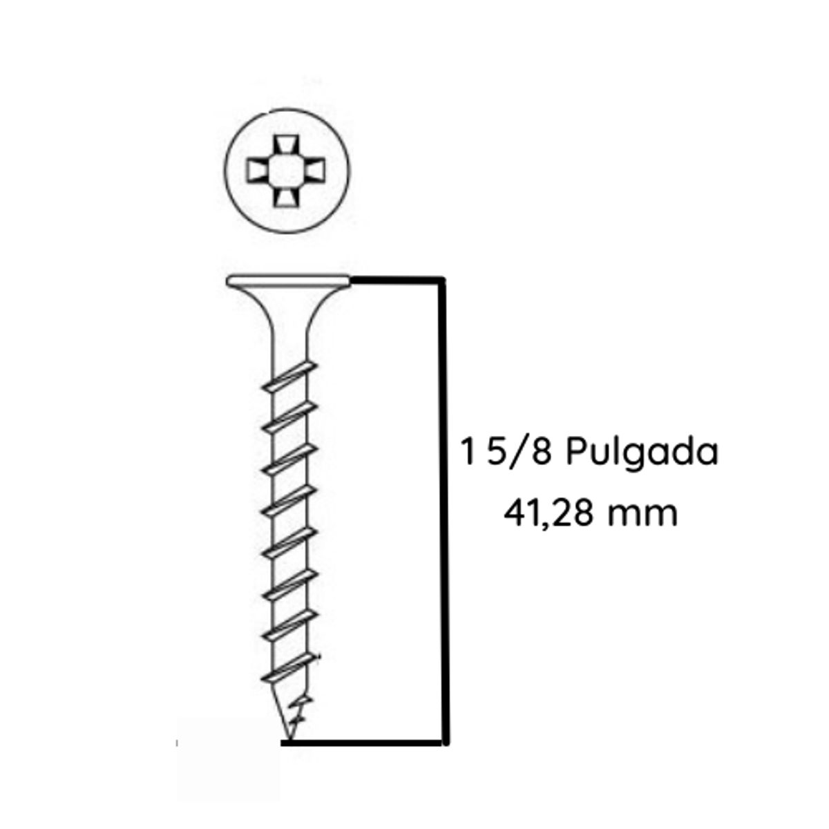 GENERICO - Tornillo Volcanita Rosca Madera CRS Zinc 6 x 1 5/8 x 1000 Unidades