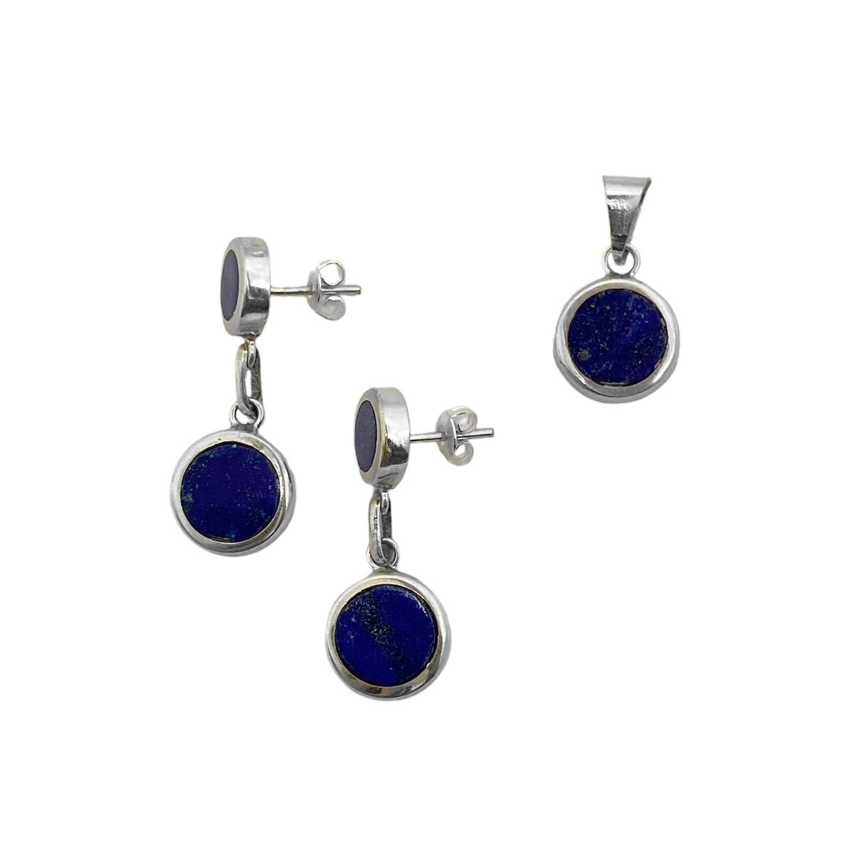 COGGIOLA - Set Lapislázuli Redondo Plano Plata Fina 950