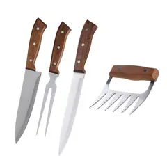 ARTHOME - Set Parrilla 4 Piezas Acero Inoxidable PAR07