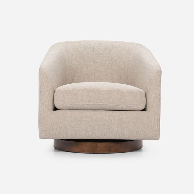 ROSEN - Poltrona Rosen Giratoria Bourton Tela Beige