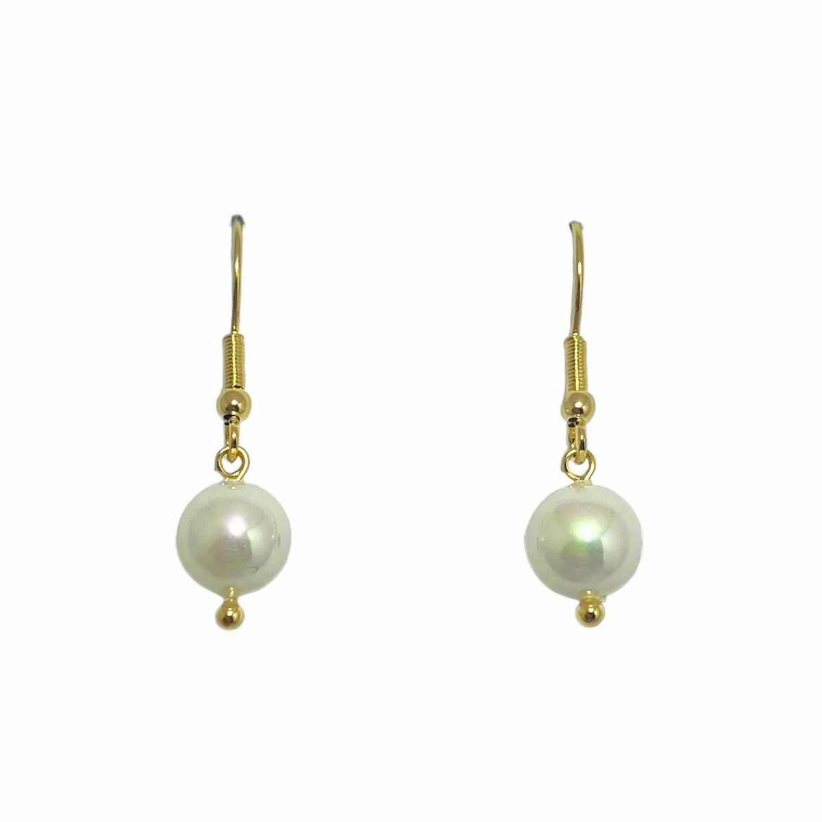 COGGIOLA - Aros Perla Shellpearl Gancho Enchapado Oro 18K