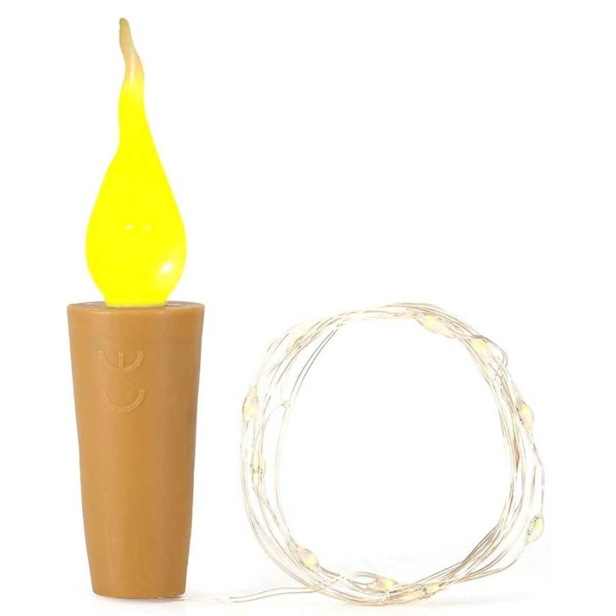 GENERICO - Luces de cuerda con corcho para botellas en forma de vela