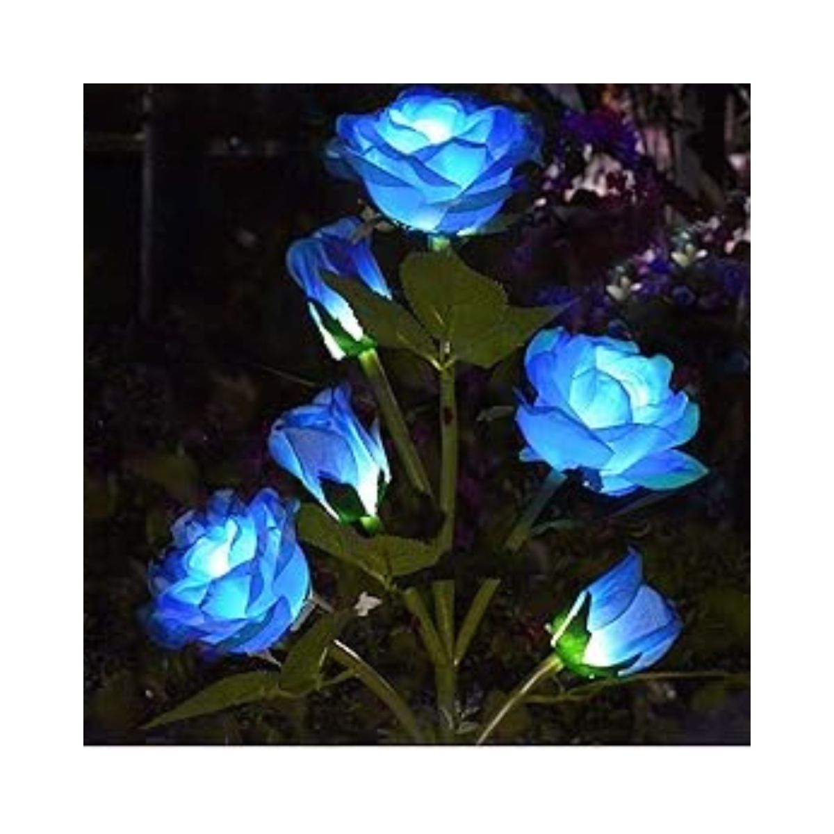 GENERICO - Flor de luces solar con diseño de rosa impermeable